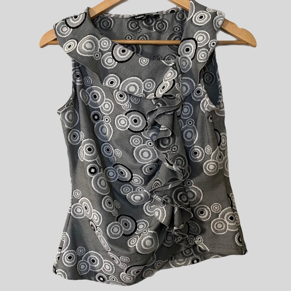 Samuel Dong Sleeveless Ruffle Blouse